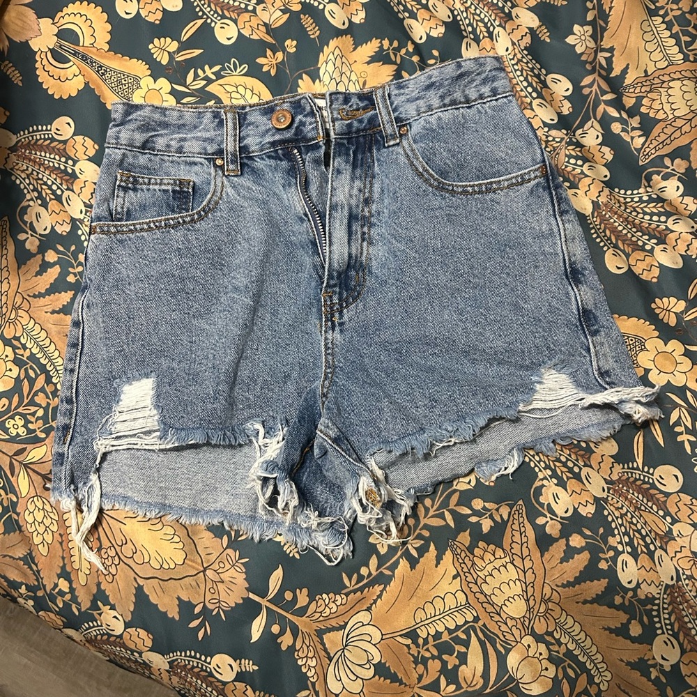 Cotton On Blue Jean Shorts Distressed High-Waisted